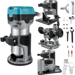 Router Tool, 710W Wood Router, Router for Woodworking w/ 3 Router Collets, Wood Router Tool w/ Fixed & Plunge & Tilt & Offset