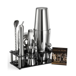 Cocktail Shaker Set 14 Pcs Bartender Kit Stainless Steel Bar Tools Silver