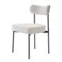 Boucle Dining Chairs Set of 4, Mid Century Modern Sherpa Accent Chairs, Upholstered Side Chair for Dining Table, Space-Saving Wh