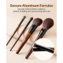VEVOR 9-Piece Makeup Brush Set for Foundation Blending Eyeshadow, Professional Makeup Brush Kit with Soft Natural Wool & Vegan S