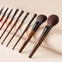 9-Piece Makeup Brush Set for Foundation Blending Eyeshadow, Professional Makeup Brush Kit with Soft Natural Wool & Vegan Synthet