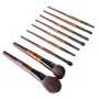 VEVOR 9-Piece Makeup Brush Set for Foundation Blending Eyeshadow, Professional Makeup Brush Kit with Soft Natural Wool & Vegan S
