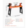 VEVOR træbearbejdningsdrejebænk, 1500W / 2 HK, trædrejebænk med 0 til 3200 o/min variabel hastighed, 457 x 1020 mm arbejdsbord,