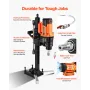Diamond Core Drilling Machine, 20-200 mm Drilling Diameter, Stand-Mount Dry and Wet Concrete Core Drill Rig with 8 Drill Bits, 8