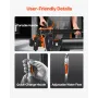 Diamond Core Drilling Machine, 20-200 mm Drilling Diameter, Stand-Mount Dry and Wet Concrete Core Drill Rig with 8 Drill Bits, 8