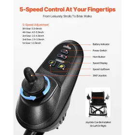 VEVOR Electric Wheelchair for Adults, 100kg Capacity, Foldable & Lightweight Motorized Wheelchair, 19.3km Long Travel Range, All