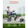 Electric Wheelchair for Adults, 100kg Capacity, Foldable & Lightweight Motorized Wheelchair, 19.3km Long Travel Range, All-Terra