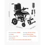 VEVOR Electric Wheelchair for Adults, 100kg Capacity, Foldable & Lightweight Motorized Wheelchair, 19.3km Long Travel Range, All