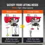 Electric Hoist, 249.5 kg Lifting Capacity, 510W 220V Electric Steel Wire Winch with Wireless Remote Control, 1219 cm Single Cabl