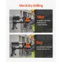 Diamond Core Drilling Machine, 20-254 mm Drilling Diameter, Stand-Mount Dry and Wet Concrete Core Drill Rig with 10 Bits, 535/92