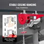 Electric Hoist, 249.5 kg Lifting Capacity, 510W 220V Electric Steel Wire Winch with Wireless Remote Control, 1219 cm Single Cabl