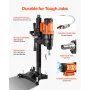 VEVOR Diamond Core Drilling Machine, 20-254 mm Drilling Diameter, Stand-Mount Dry and Wet Concrete Core Drill Rig with 10 Bits, 