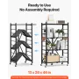 VEVOR 4-etagers sammenfoldelig opbevaringshylde, 26W x 13D x 46H tommer sammenfoldelig metalstativ reolenhed, ingen