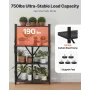 4-Tier Foldable Storage Shelf, 26W x 13D x 46H Inch Folding Metal Rack Shelving Unit, No Assembly Organizer Shelf with 5 Wheels 