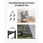 4-Tier Foldable Storage Shelf, 26W x 13D x 46H Inch Folding Metal Rack Shelving Unit, No Assembly Organizer Shelf with 5 Wheels 