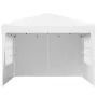 Pop Up Canopy, 2.95 x 2.95 m Instant Canopy Portable Gazebo with 3 Sidewalls & 2 Ventilated Windows, Height Adjustable Pop-Up Ou