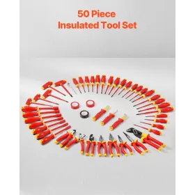 VEVOR Insulated Screwdriver Set, 50-Piece Professional Electrical Screwdriver Set, 1000V Insulated Electrician Tool, with Magnet