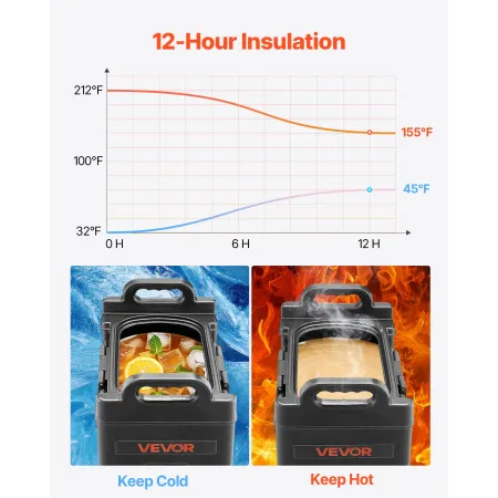 VEVOR-isoleret drikkevaredispenser, 5 Gal/19L server til varme og kolde drikke med studs og håndtag, termisk drikkedispenser i