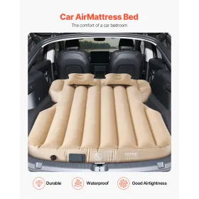 VEVOR Car Air Mattress, Fits Tesla Model Y (2020-2024), Inflatable Car Camping Mattress, Flocking Thickened Blow Up Travel Beds,