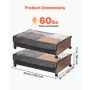Under Bed Storage with Wheels, 650 x 460 x 180 mm Underbed Containers, Underbed Shoes Organizer with Lockable Wheels, Rolling Un