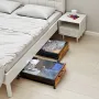 Under Bed Storage with Wheels, 650 x 460 x 180 mm Underbed Containers, Underbed Shoes Organizer with Lockable Wheels, Rolling Un