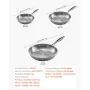 VEVOR Tri-Ply Stainless Steel Frying Pan, 3 Piece (240, 280, 320 mm), Cooking Skillet with Heat-Resistant Handle, Chef's Kitchen