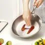 Tri-Ply Stainless Steel Frying Pan, 3 Piece (240, 280, 320 mm), Cooking Skillet with Heat-Resistant Handle, Chef's Kitchen Cookw