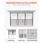 Concession Window 152x92 cm, Aluminum Alloy Service Window for Food Truck, Up to 85 Degrees Stand Serving Window with 6 Sliding 