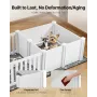 Dog Whelping Box, 1.86x0.97x0.5 m, Plastic Dog Whelping Pen with Adjustable Height Door, Puppy Playpen with Waterproof Pee Pad, 