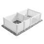 Dog Whelping Box, 1.86x0.97x0.5 m, Plastic Dog Whelping Pen with Adjustable Height Door, Puppy Playpen with Waterproof Pee Pad, 
