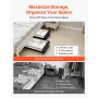 Under Bed Storage with Wheels, 770 x 470 x 173 mm, Underbed Containers with Clear Lid, Underbed Shoe Organizer, Rolling Under th