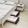 Under Bed Storage with Wheels, 770 x 470 x 173 mm, Underbed Containers with Clear Lid, Underbed Shoe Organizer, Rolling Under th