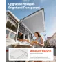 Concession Window 152x92 cm, Aluminum Alloy Service Window for Food Truck, Up to 85 Degrees Stand Serving Window with 6 Sliding 