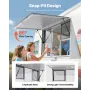 VEVOR Koncessionsvindue 152x92 cm, Servicevindue i aluminiumslegering til Food Truck, op til 85 graders stand serveringsvindue