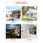 Concession Window 152x92 cm, Aluminum Alloy Service Window for Food Truck, Up to 85 Degrees Stand Serving Window with 6 Sliding 