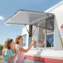 Concession Window 152x92 cm, Aluminum Alloy Service Window for Food Truck, Up to 85 Degrees Stand Serving Window with 6 Sliding 