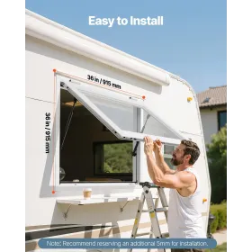 VEVOR Concession Window 92x92 cm, Aluminum Alloy Frame Service Window for Food Truck, Up to 85 Degrees Stand Serving Window with