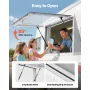Concession Window 92x61 cm, Aluminum Alloy Service Window for Food Truck, Up to 85 Degrees Stand Serving Window with 2 Sliding W