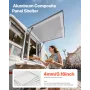 Concession Window 92x92 cm, Aluminum Alloy Service Window for Food Truck, Up to 85 Degrees Stand Serving Window with 4 Sliding W