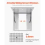 Concession Window 92x92 cm, Aluminum Alloy Service Window for Food Truck, Up to 85 Degrees Stand Serving Window with 4 Sliding W