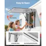 Concession Window 92x92 cm, Aluminum Alloy Service Window for Food Truck, Up to 85 Degrees Stand Serving Window with 4 Sliding W