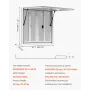 Concession Window 92x92 cm, Aluminum Alloy Service Window for Food Truck, Up to 85 Degrees Stand Serving Window with 4 Sliding W