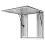 Concession Window 92x92 cm, Aluminum Alloy Service Window for Food Truck, Up to 85 Degrees Stand Serving Window with 4 Sliding W