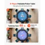 VEVOR Foldable Poker Table, 8 Player 1220 mm Folding Casino Leisure Table with Padded Rails & Cup Holders, Octagonal Portable Ga