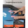 Foldable Poker Table, 8 Player 1220 mm Folding Casino Leisure Table with Padded Rails & Cup Holders, Octagonal Portable Game Tab