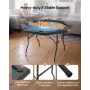 VEVOR sammenklappeligt pokerbord, 8 spillere 1220 mm sammenklappeligt casino fritidsbord med polstrede skinner og kopholdere,