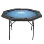 Foldable Poker Table, 8 Player 1220 mm Folding Casino Leisure Table with Padded Rails & Cup Holders, Octagonal Portable Game Tab