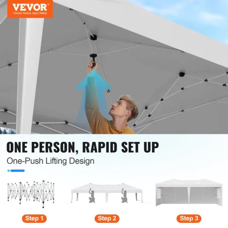 Pop Up Canopy, 5,9 x 2,96 m Instant Canopy bærbart lysthus med