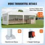 Pop Up Canopy, 5.9 x 2.96 m Instant Canopy Portable Gazebo with 3 Sidewalls & 2 Ventilated Windows, Height Adjustable Pop-Up Out