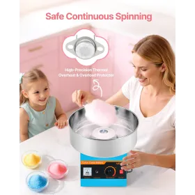 Cotton Candy Machine Commercial, 1000W Electric Candy Floss Maker, Easy Use with 38cm Stainless Steel Bowl and Sugar Scoop, Make